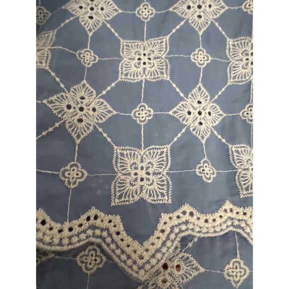 Zara Floral Embroidered Top Retro V-Neck Long-Sleeved high low top cotton small - Picture 7 of 16